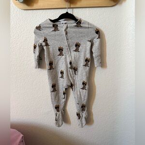 Cotton On Baby One-Piece Footed Zipper Pajama with baby biggie smalls print
